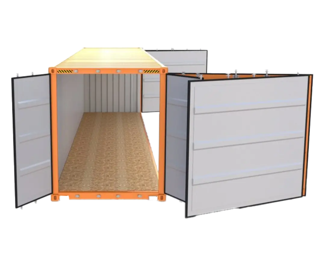 Container con abertura lateral 40pies  HC Open Side con 2 puertas