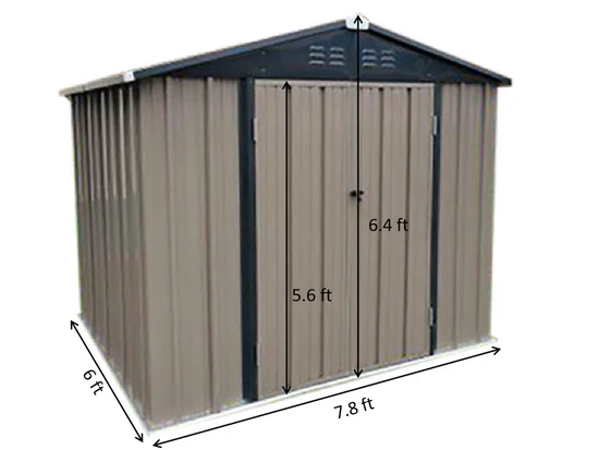 Cobertizo metálico portátil para jardín 6’x8′ – Solución robusta y segura para sus espacios al aire libre