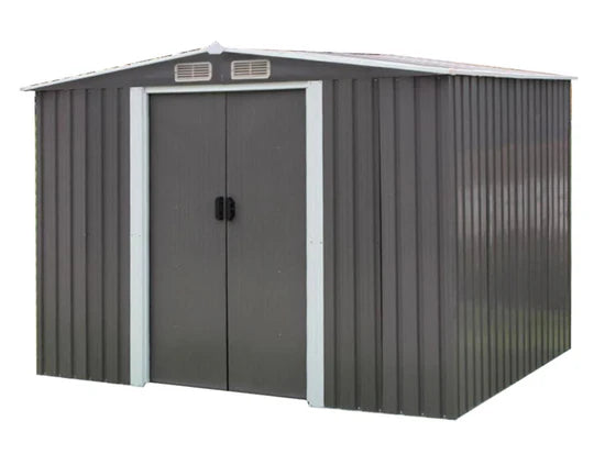 Cobertizo metálico portátil para jardín 8’x8′ – Solución robusta y versátil para almacenamiento en exteriores
