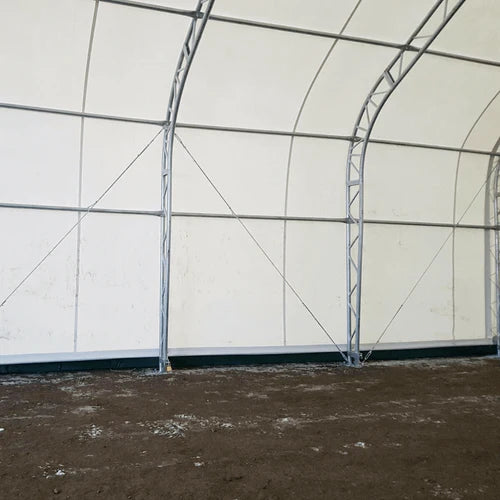 Cobertizo de almacenamiento de doble armazón L30’xL40’xH20′ – Robusto y versátil