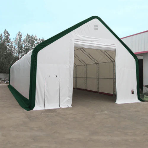 Cobertizo de almacenamiento de doble armazón L30’xL40’xH20′ – Robusto y versátil