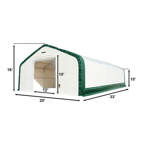 Cobertizo de almacenamiento de doble entramado W20’xL33’xH16′ – Protección robusta y versátil