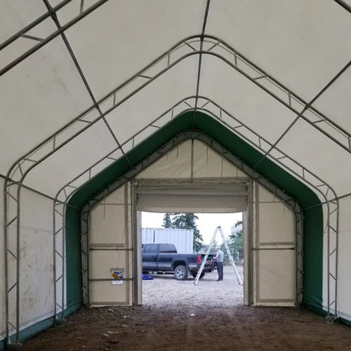 Cobertizo de almacenamiento de doble entramado W20’xL33’xH16′ – Protección robusta y versátil