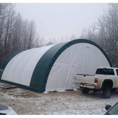 Cobertizo de almacenamiento de un solo arco L30’xL40’xH15′ – Robusto y espacioso
