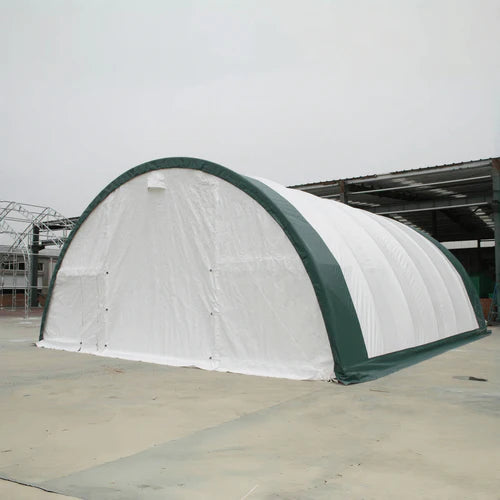 Cobertizo de almacenamiento de un solo arco L30’xL40’xH15′ – Robusto y espacioso