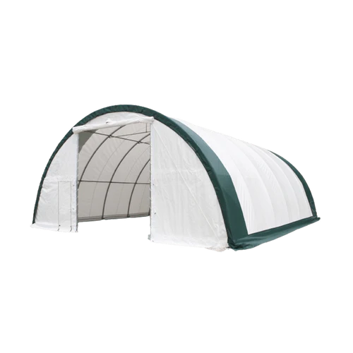 Cobertizo de almacenamiento de un solo arco L30’xL40’xH15′ – Robusto y espacioso