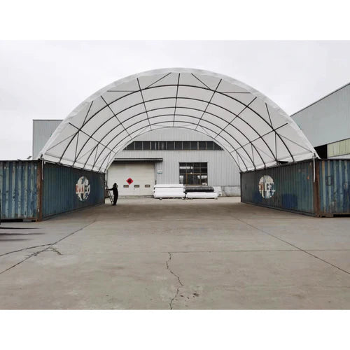 Cobertizo para contenedores marítimos 40’x40’x13′ – Robusto y versátil