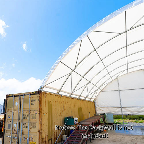 Cobertizo para contenedores marítimos 40’x40’x13′ – Robusto y versátil