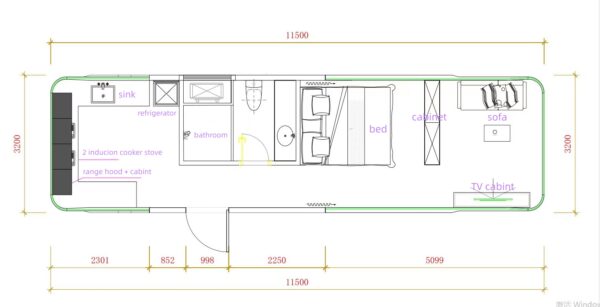 Casa cápsula E7, 36,8m2-Diseño compacto, 2 camas, máxima eficiencia