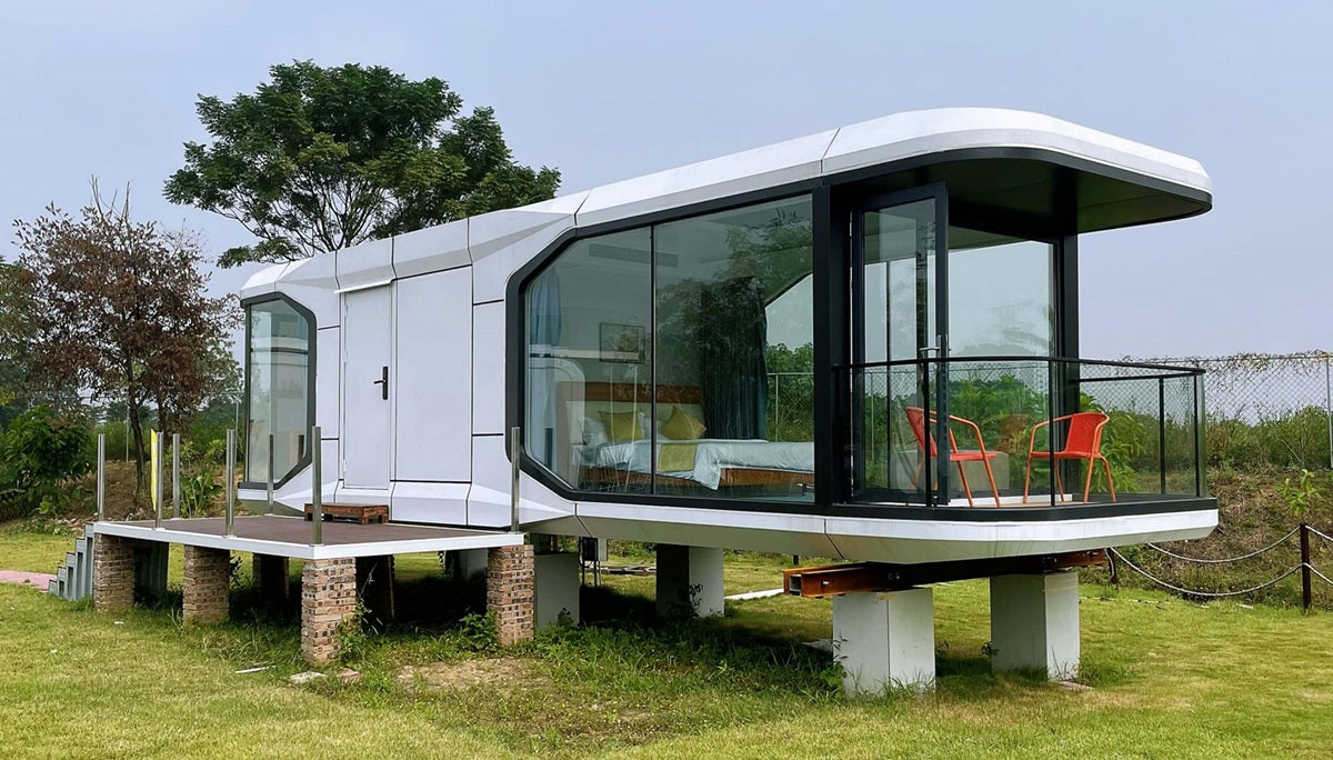 Casa cápsula E7, 36,8m2-Diseño compacto, 2 camas, máxima eficiencia
