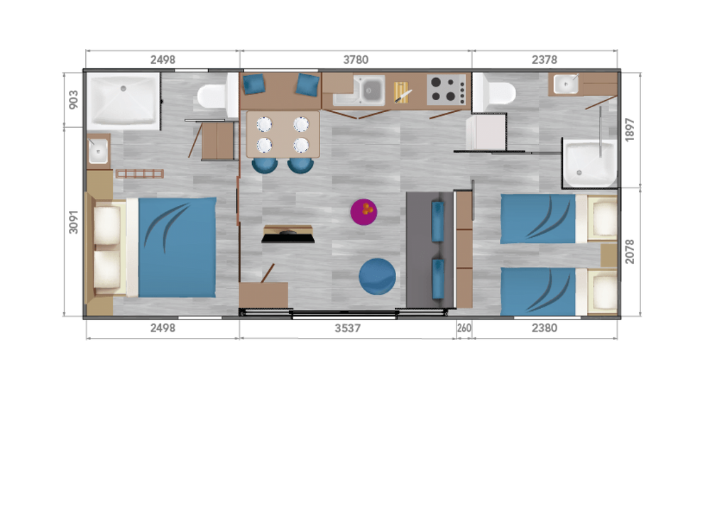 LOUISIANE Taos F4 Mobile Home – Diseño moderno, vista panorámica