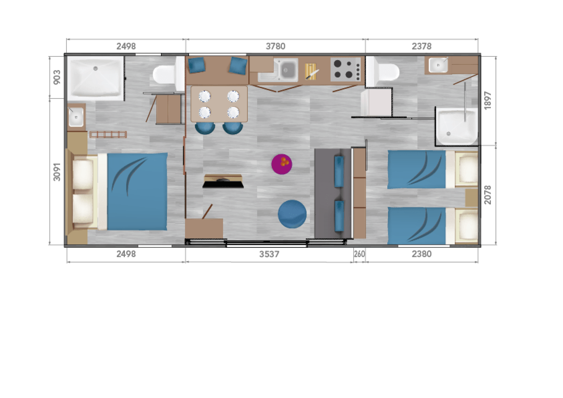 LOUISIANE Taos F4 Mobile Home – Diseño moderno, vista panorámica