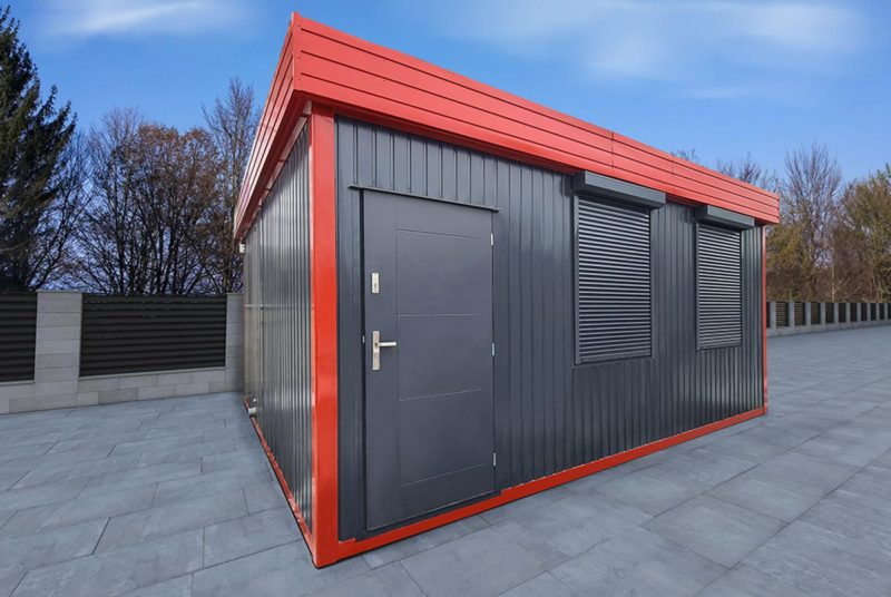 Contenedor de oficina doble (29,4m²) con baño