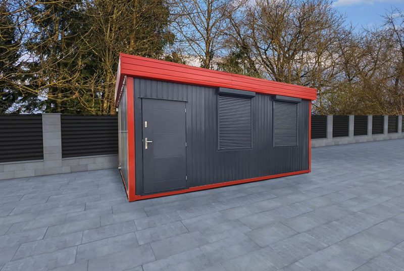 Contenedor de oficina doble (29,4m²) con baño