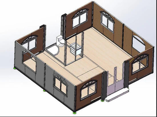 Maison Préfabricata Palo Móvil y Extensible — 19×20 Pies