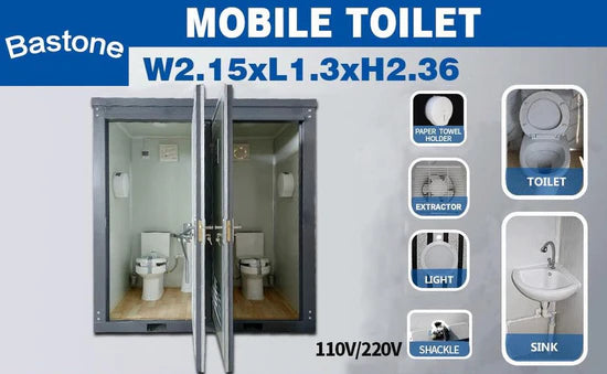 Palo de aseo portátil – 2 cabinas privadas